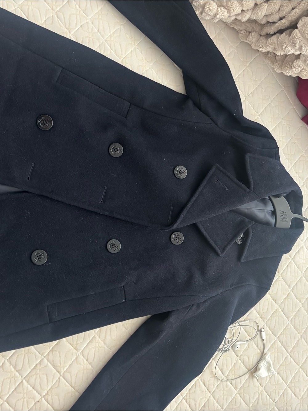 Classic Women’s Double-Breasted Navy Peacoat